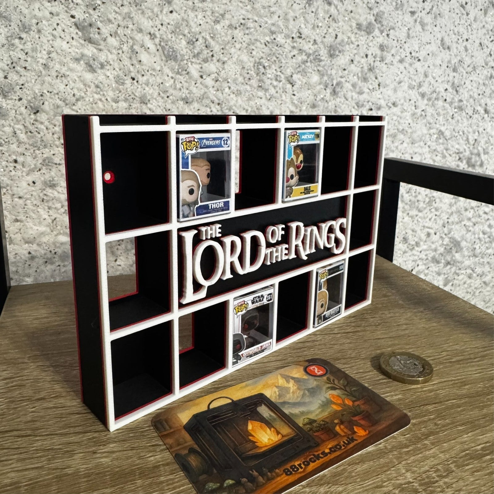 Display Shelf  Stand for Bitty Pop The Lord of the Rings themed 20 slots