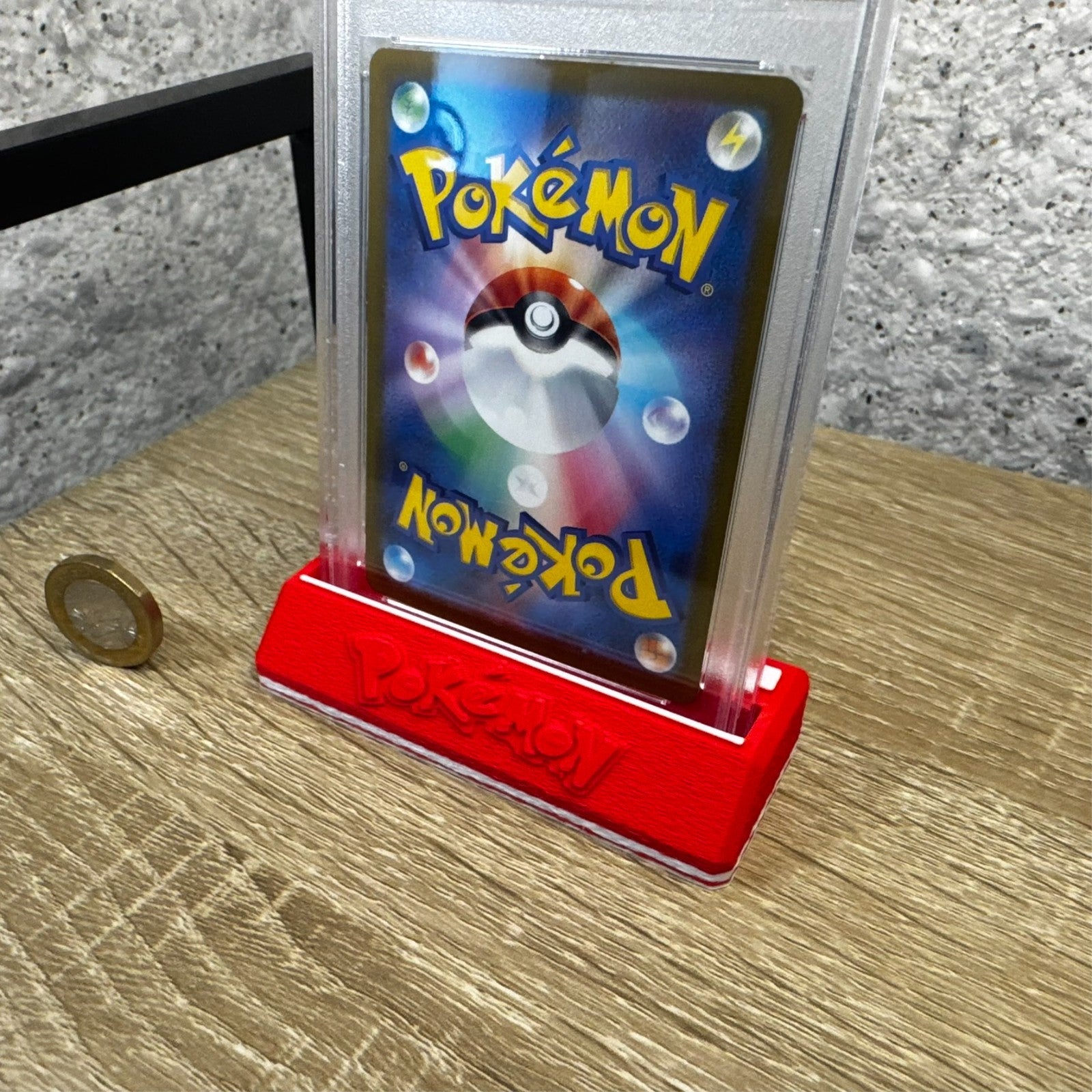 Card Display Stand for Pokemon Card in PSA Slab – Collector Display Stand(Red)