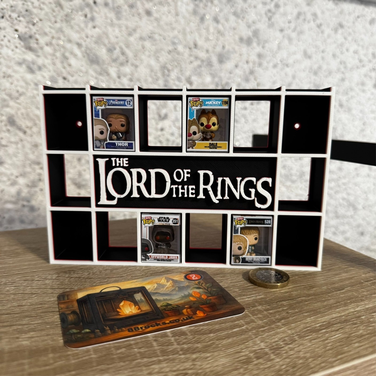 Display Shelf  Stand for Bitty Pop The Lord of the Rings themed 20 slots