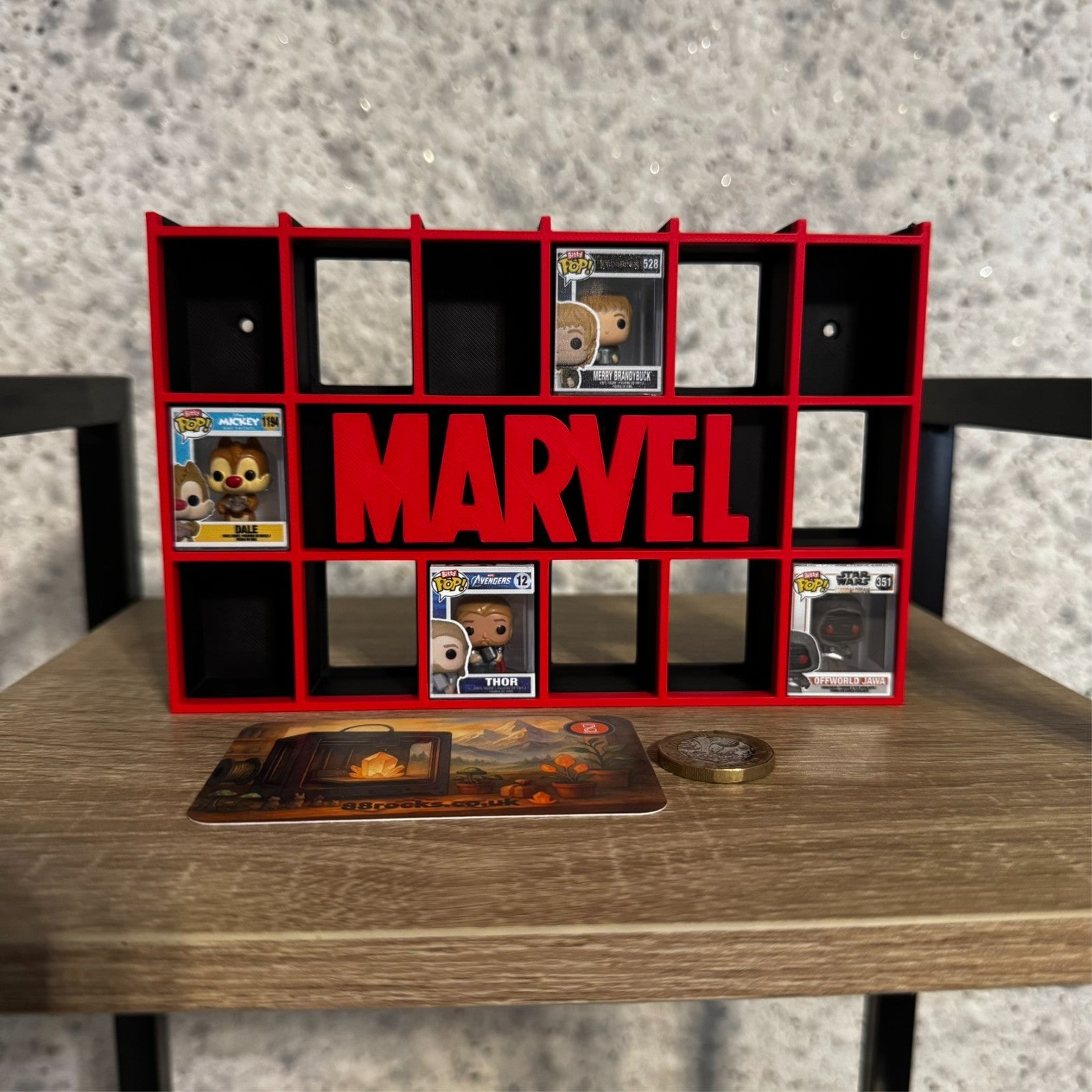 Display Shelf Bitty Pop Marvel themed 20 slots organizer
