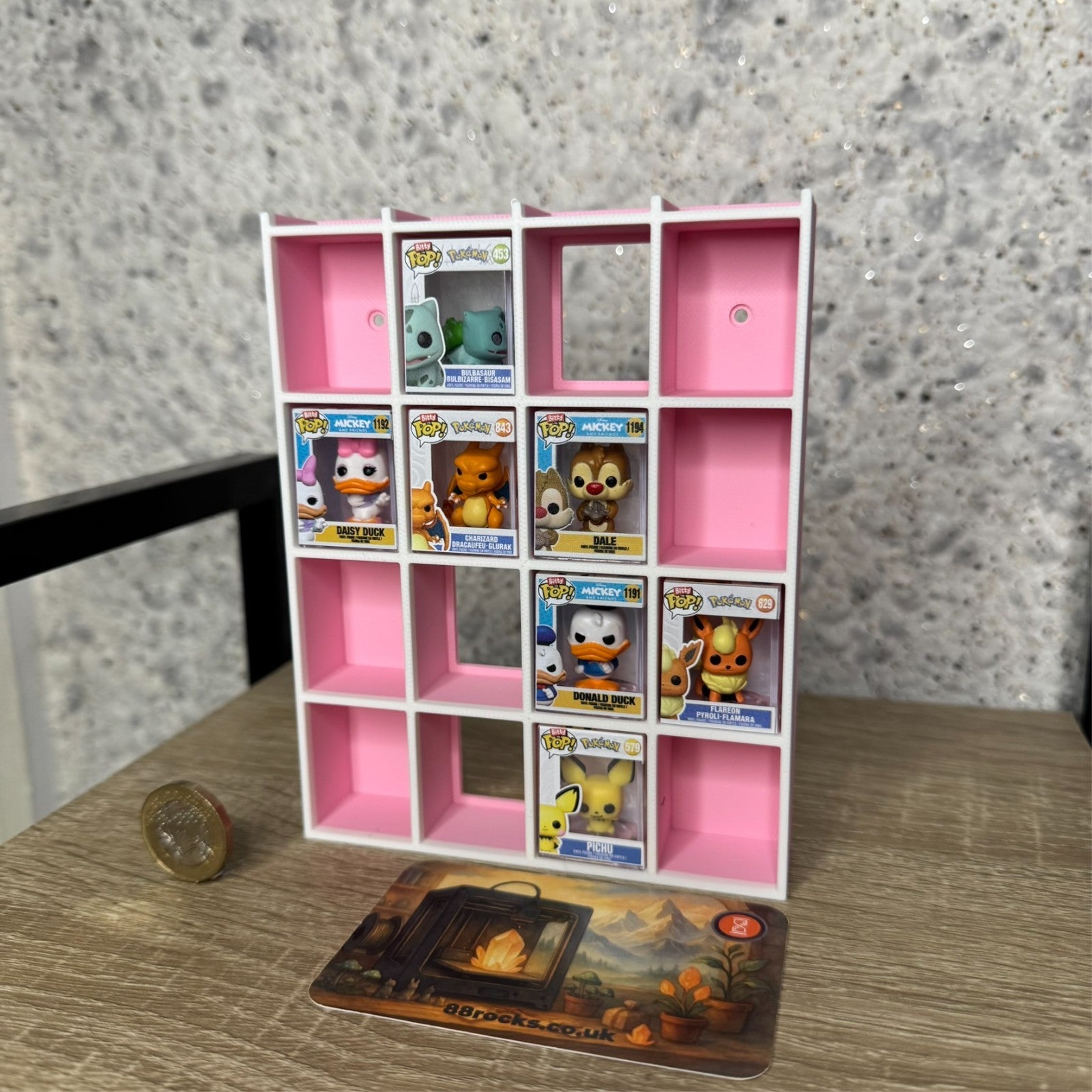 Display Shelf for Bitty Pop 20 slots organizer pink white