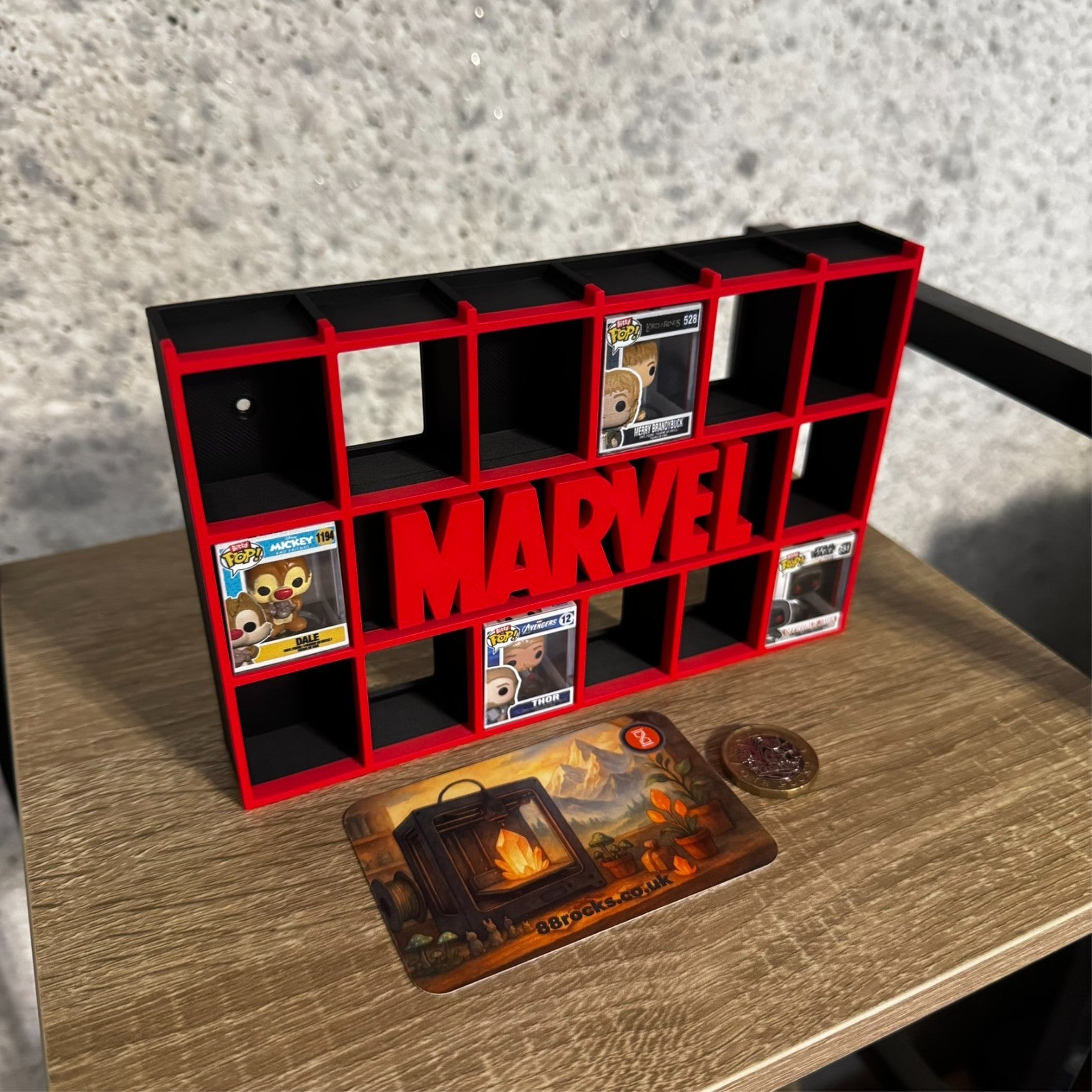 Display Shelf Bitty Pop Marvel themed 20 slots organizer