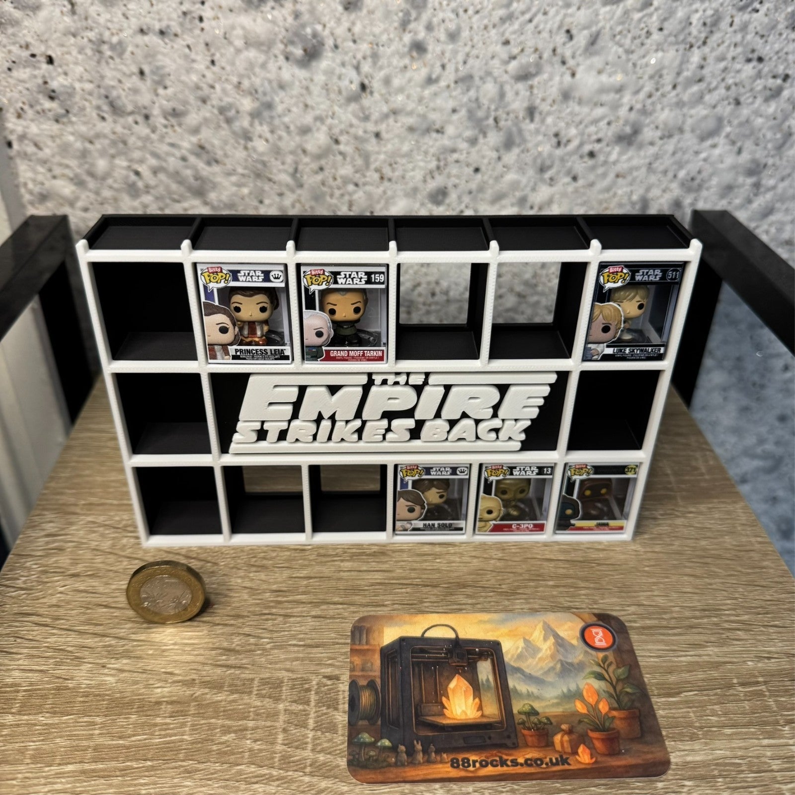 Display Shelf for 20 Bitty Pop Empire Strikes Back themed organizer