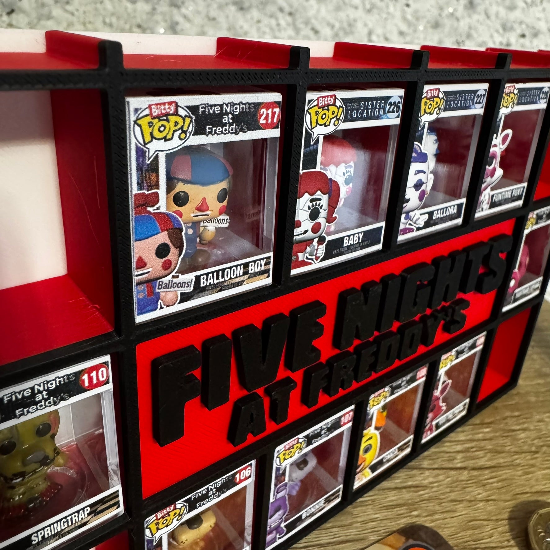 Display Shelf for 20 Bitty Pop Five Nights at Freddys themed organizer