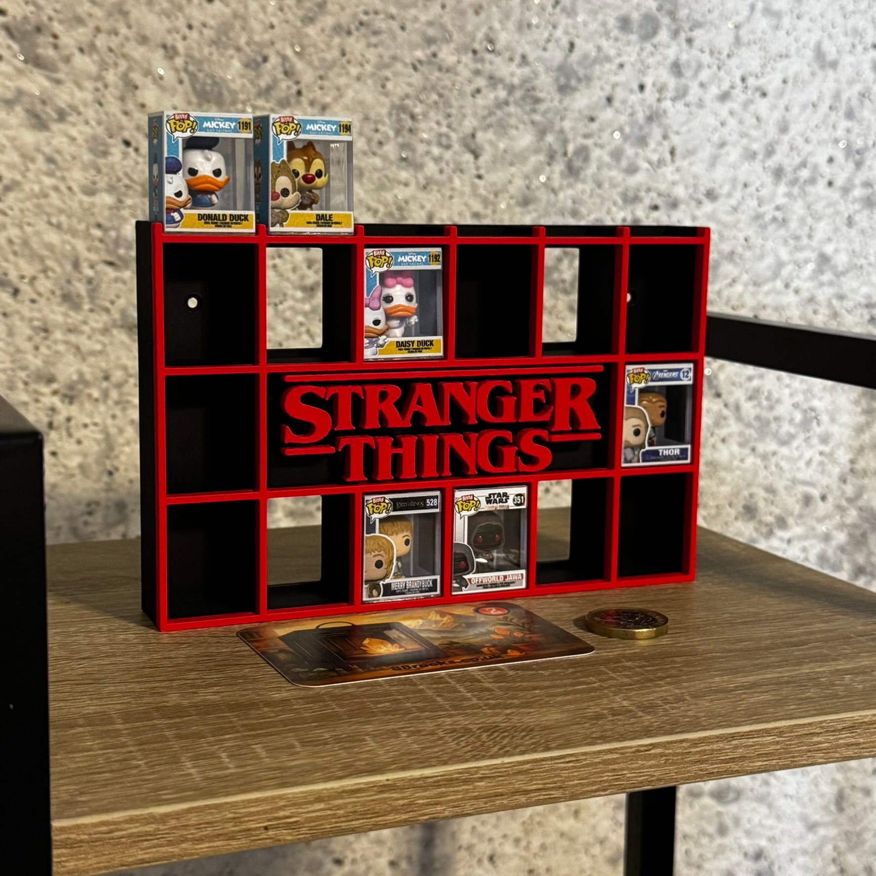 Display Shelf Bitty Pop Red & Black Retro themed 20 slots organizer