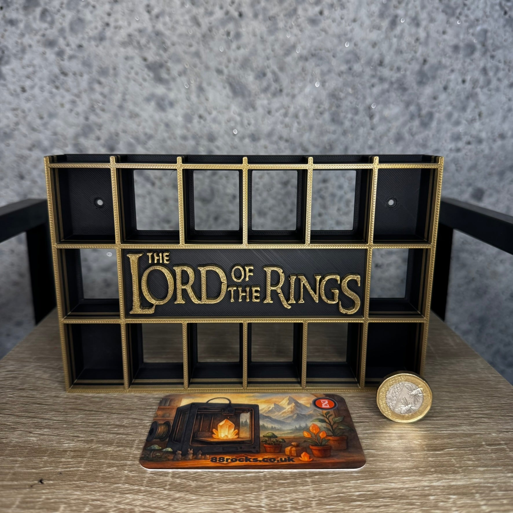 Display Shelf for Bitty Pop The Lord of the Rings themed 20 slots bronze