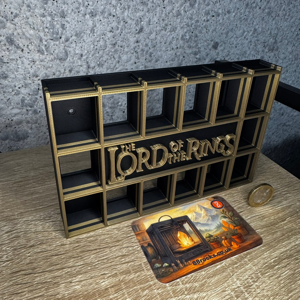 Display Shelf for Bitty Pop The Lord of the Rings themed 20 slots bronze