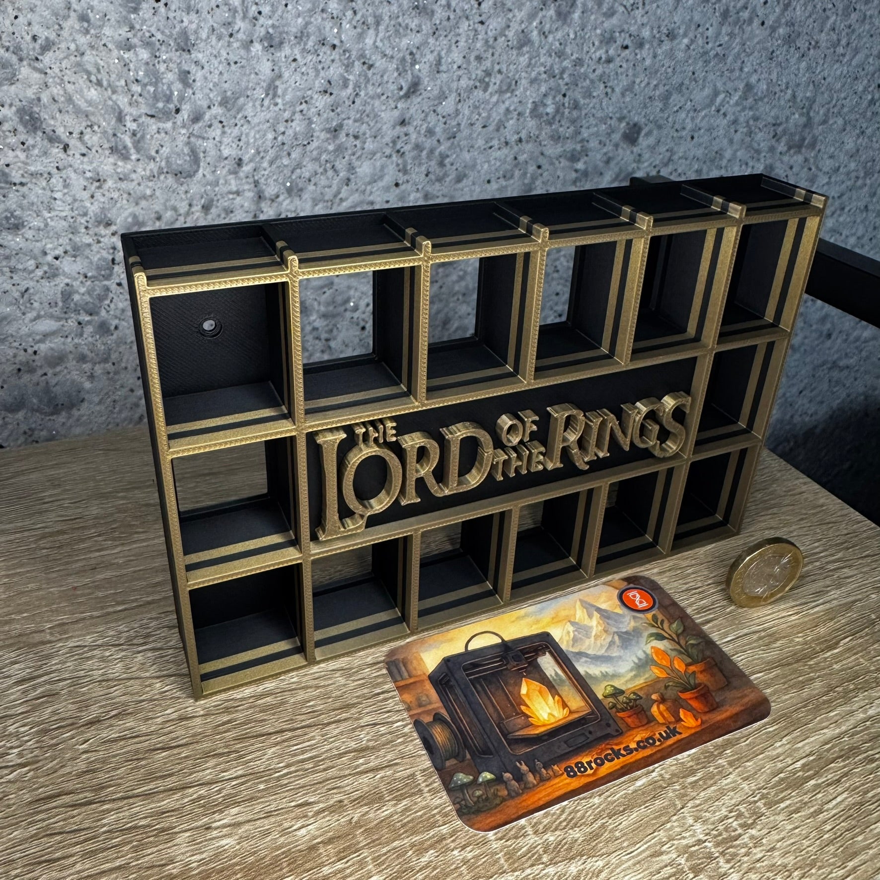Display Shelf for Bitty Pop The Lord of the Rings themed 20 slots bronze